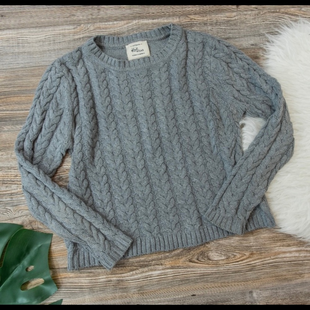 Cotton On grey cable knit sweater